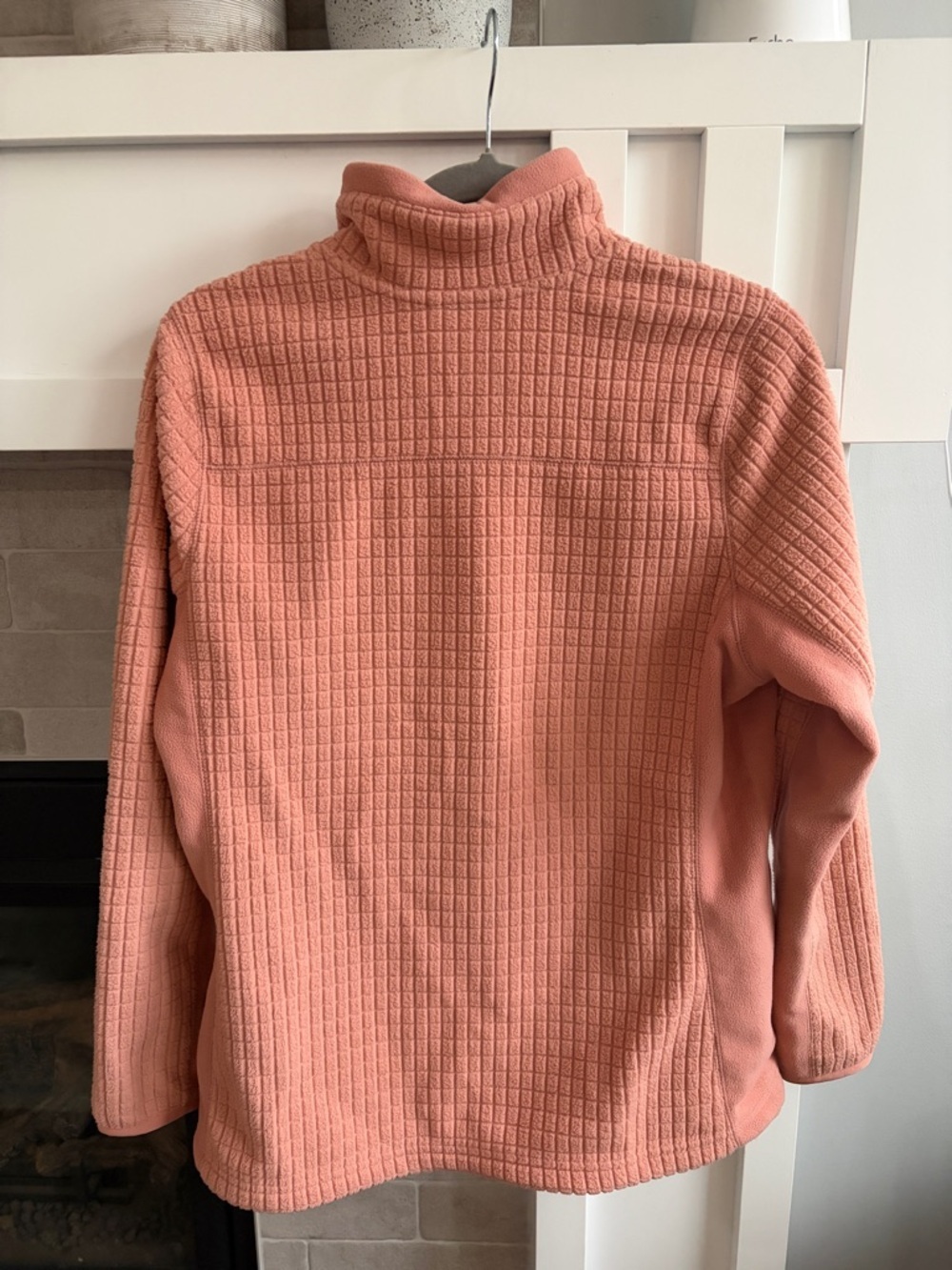 L.L. Bean Peach Coral Fleece Jacket with Slate Lining - Picture 3 of 4